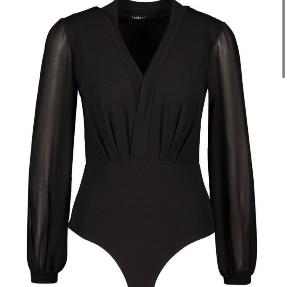 Boohoo long sleeve bodysuit mesh arms - Picture 3 of 10